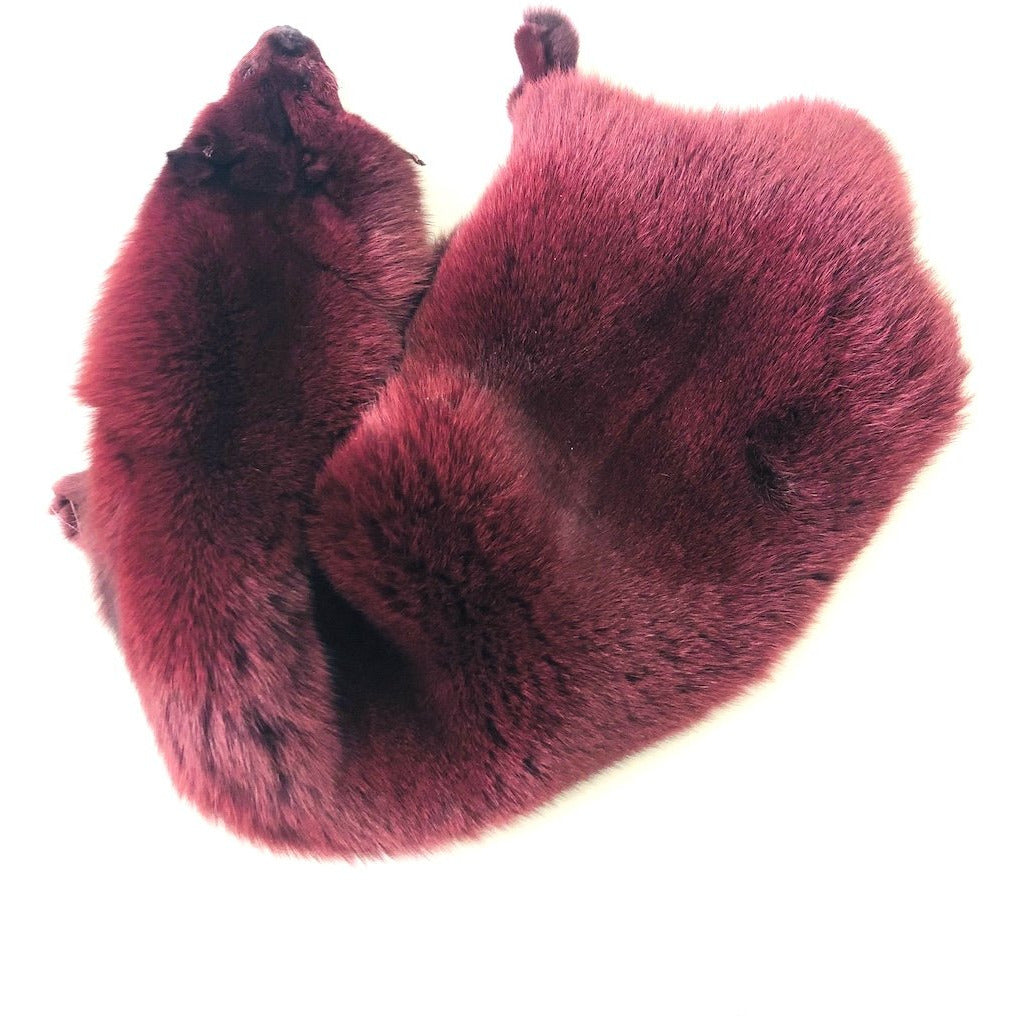 Burgundy Dyed Blue Fox Fur - SL Fur & Leather