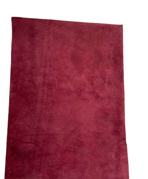 Burgundy split leather SL fur and leather