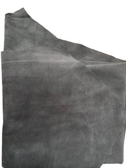 charcoal suede leather SL fur and leather