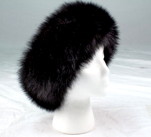 Dyed Blue Fox Fur Headbands - SL Fur & Leather