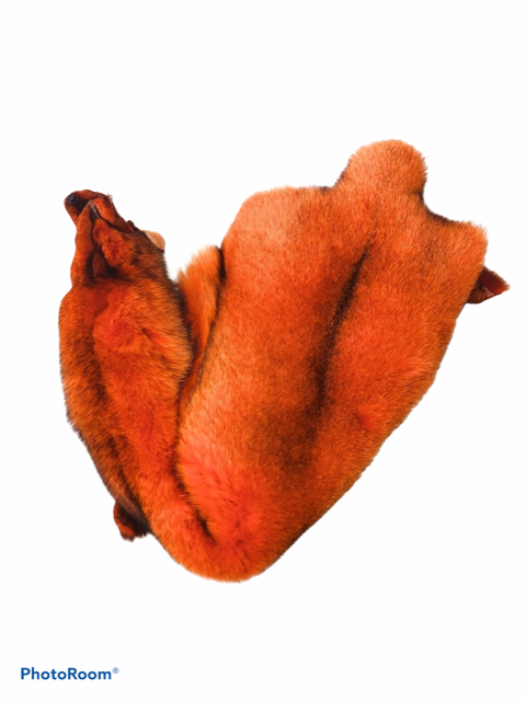 Orange Dyed Blue Fox Fur - SL Fur & Leather