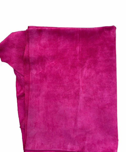 Fuschia split leather SL fur and leather