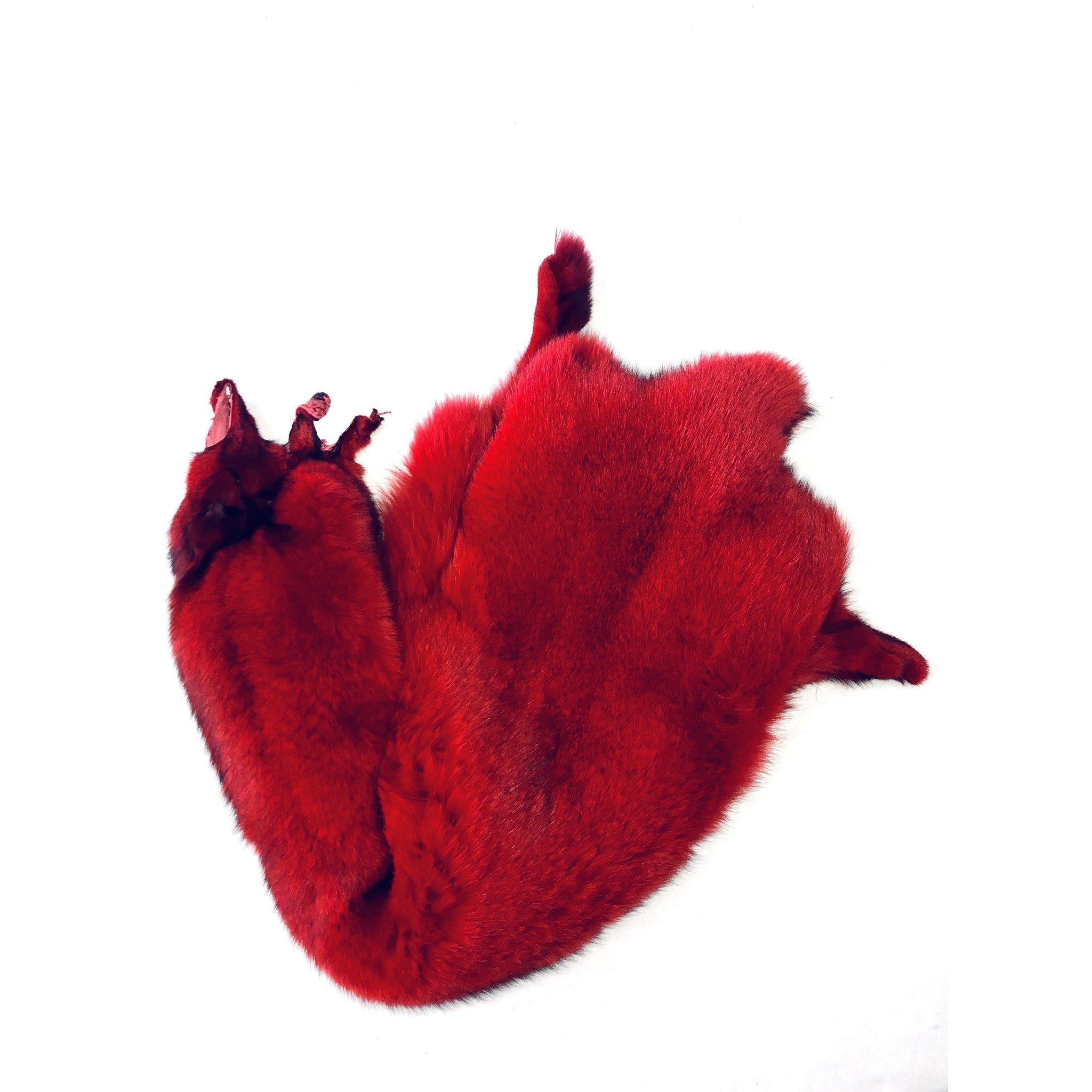 Red Dyed Blue Fox Fur - SL Fur & Leather