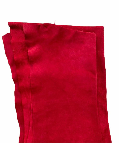 Red split leather SL fur and leather