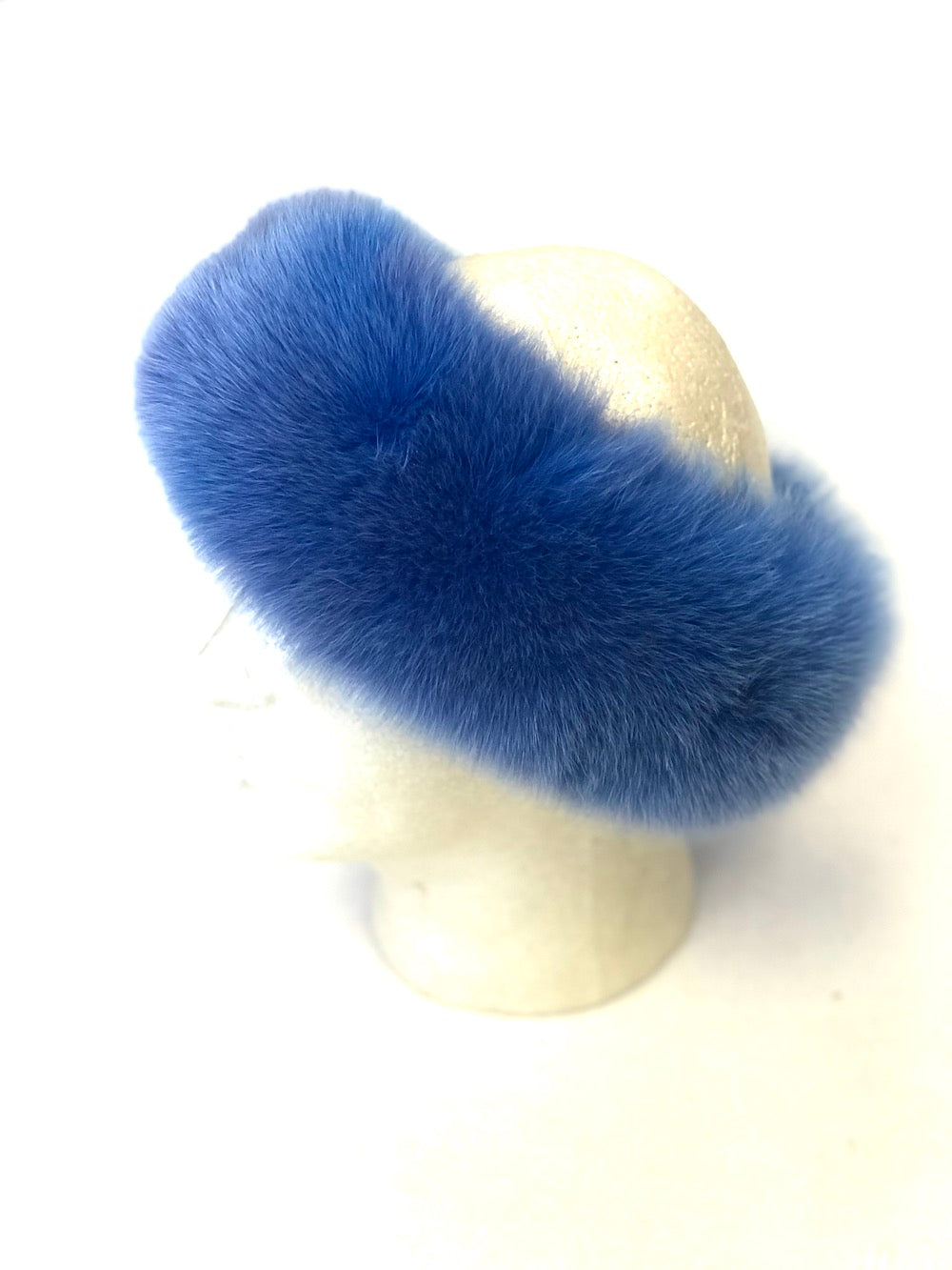 Dyed Blue Fox Fur Headbands - SL Fur & Leather