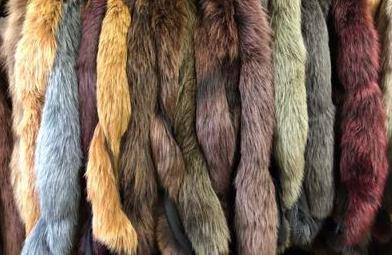 Dyed Blue Fox Fur Hood Ruffs - SL Fur & Leather