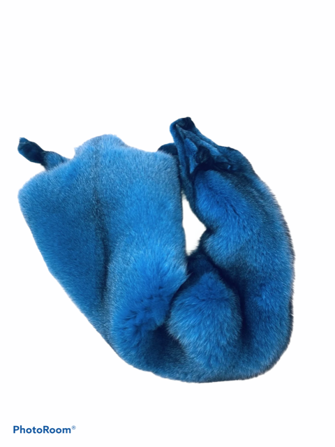 Teal Dyed Blue Fox Fur - SL Fur & Leather
