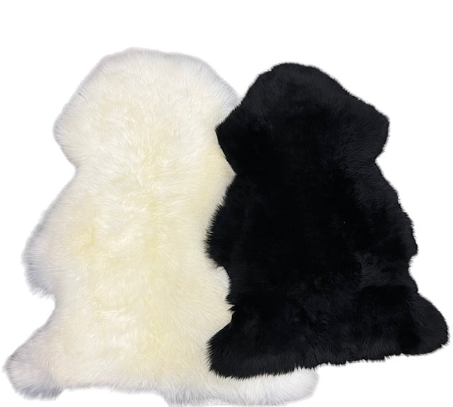 Black and white sheepskin rugs - SL Fur and Leather