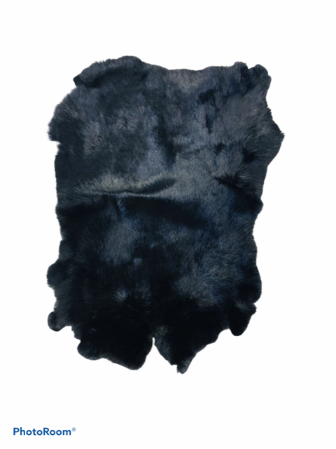 Black Rabbit Fur Pelt SL Fur Leather