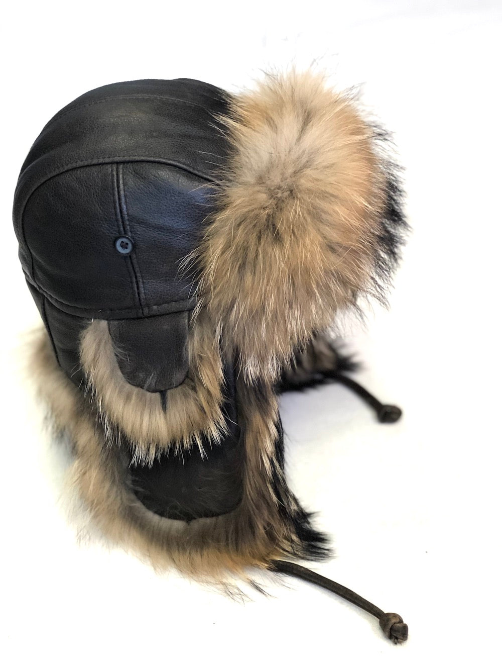 Red Fox Fur Aviator Hat SL Fur Leather